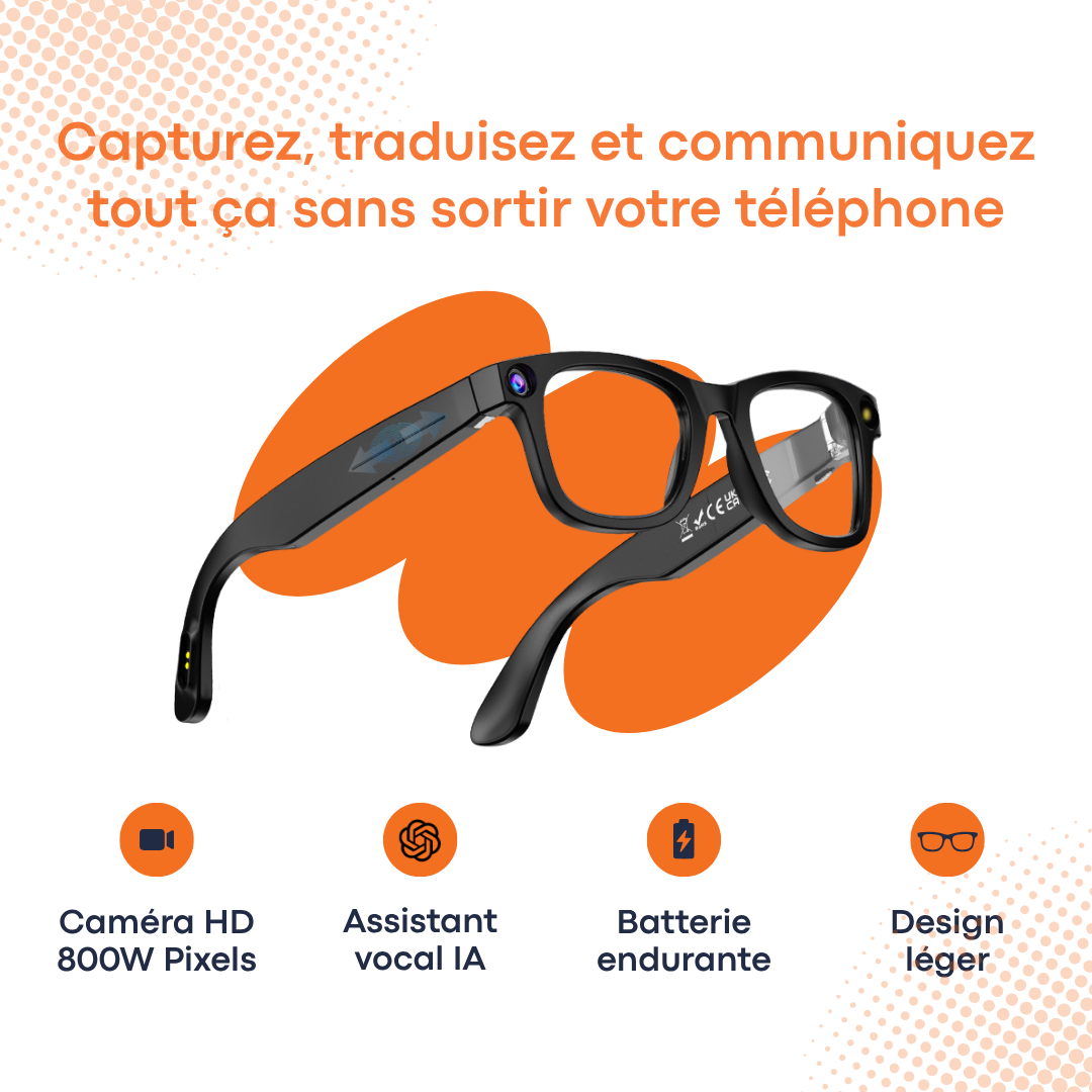 Lunettes Reevr intelligentes avec caméra AI