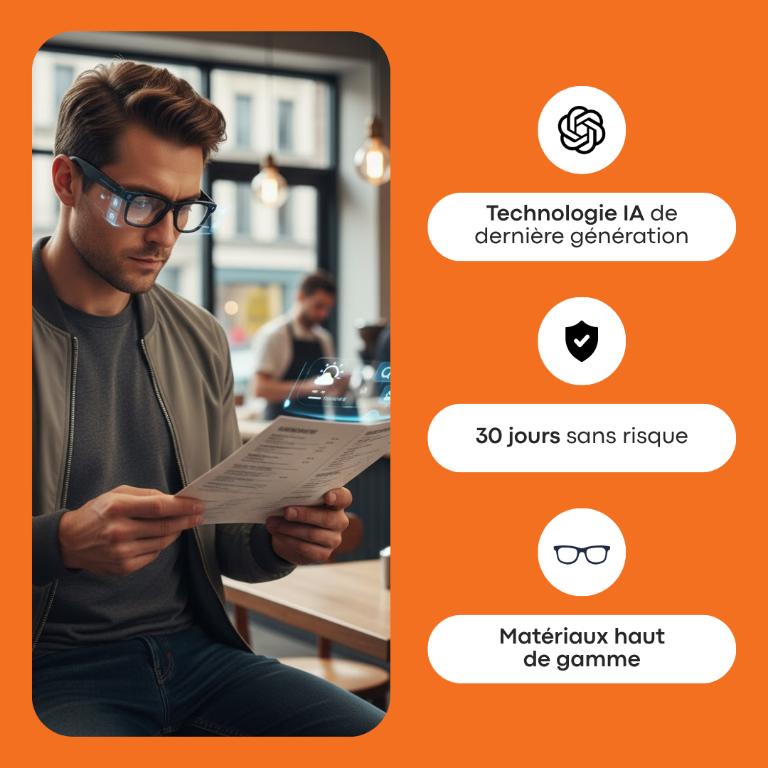 Lunettes Reevr intelligentes avec caméra AI
