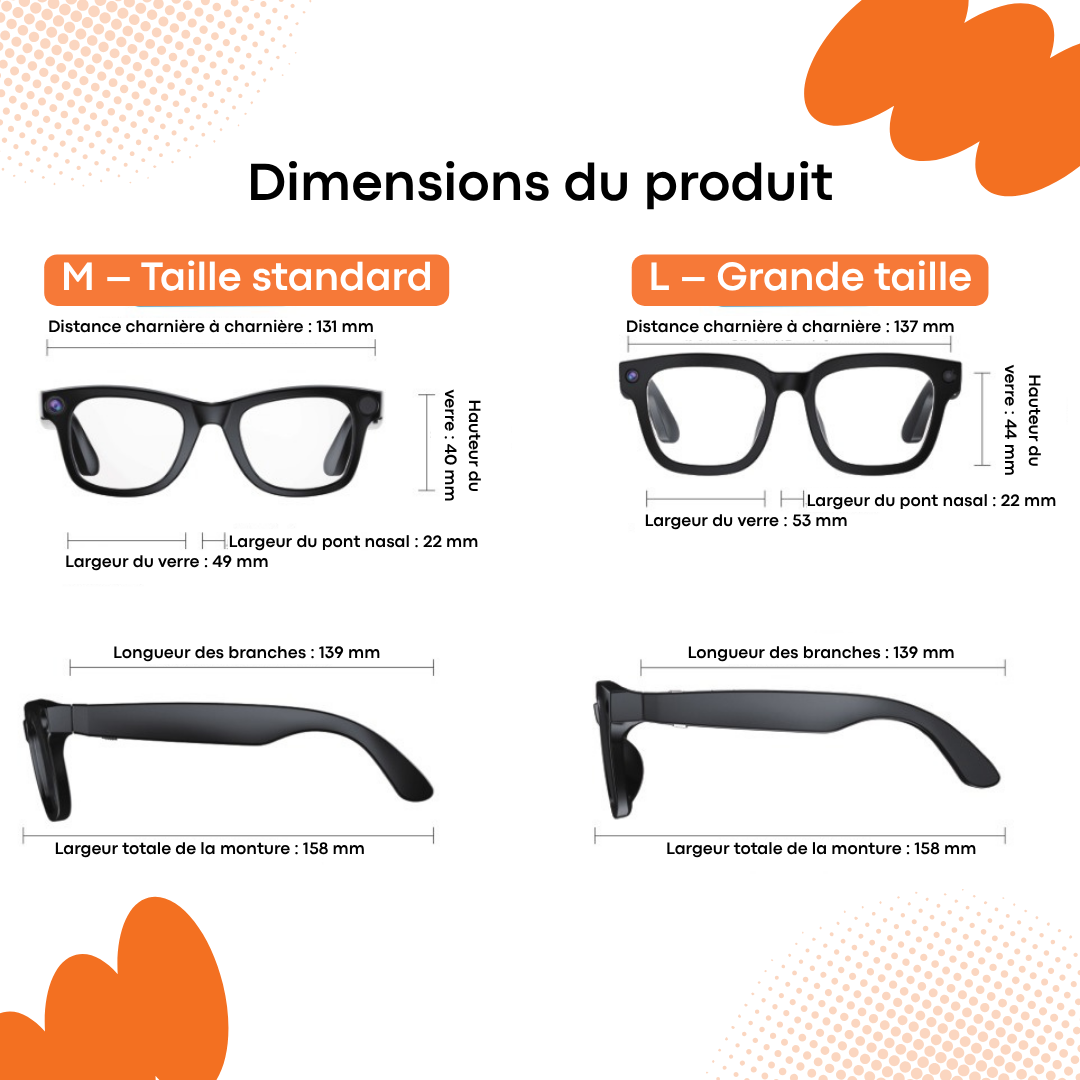 Lunettes Reevr intelligentes avec caméra AI